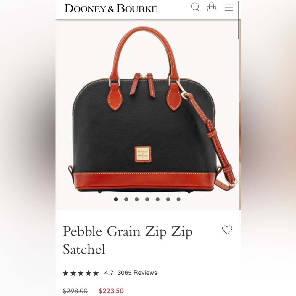 DOONEY & BOURKE Pebble Grain Zip Zip Satchel